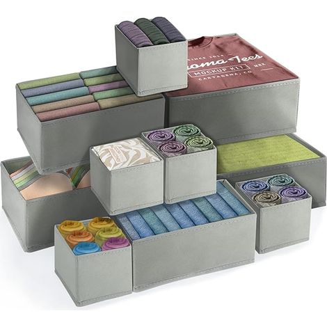 Filiyano-Ensemble de 10 pièces pour penderie, comprenant des tiroirs de rangement, un tiroir en tissu et une armoire à sous-vêtements. (1/5)