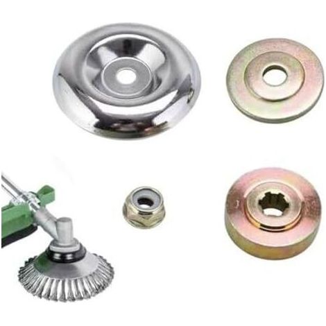 Kit Fixation écrou Lame Boîte,Tête de Débroussailleuse Universelle Accessoires,4 Morceaux Ecrou Tete Debroussailleuse,Lames Boîte Vitesse Métal,pour Tondeuse à Gazon Brosse Cutter - (1/5)