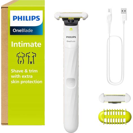 Manche OneBlade Intimate - PHILIPS - QP1924/30 - sabot corps 3 mm - 30 min autonomie - rechargeable (1/5)