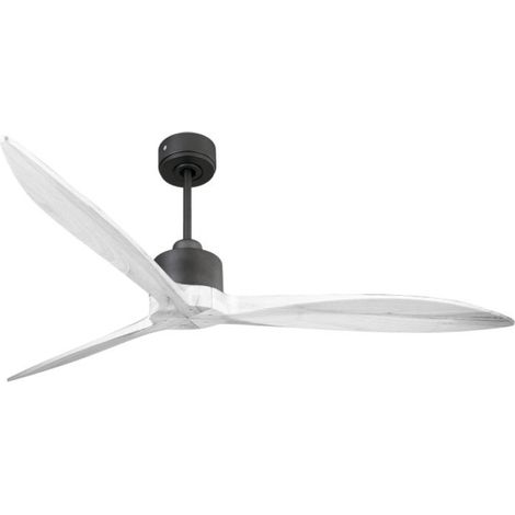 Modulo Latino Slim - Super destratificateur et ventilateur DC 166 cm noir  pales bois blanc idéal 30 à 60 m² (1/5)