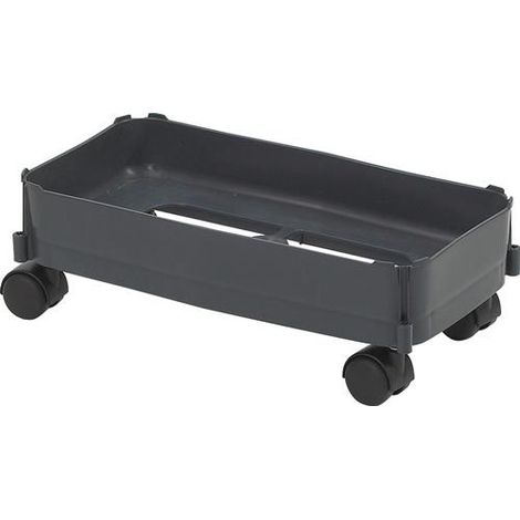 Carrello con ruote mobili e raccoglitore di rifiuti da 90 litri, grigio scuro
