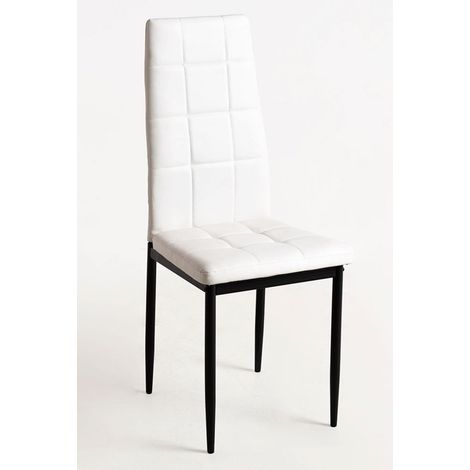 Packs Sillas Comedor - Pack 4 Sillas Lan Polipiel - Blanco (1/5)