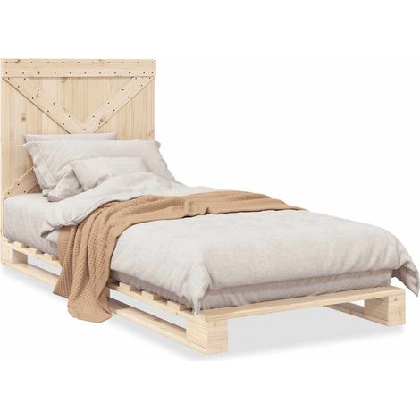 Maison Exclusive - Cadre de lit sans matelas avec tête de lit 90x200 cm (1/5)