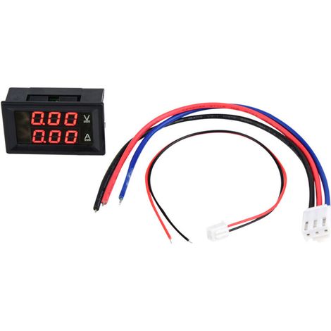 Voltmètre Ampèremètre Numérique DC 100V 50A Double Affichage LED Rouge (1/5)