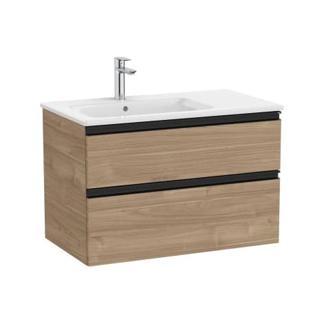 CONJUNTO MUEBLE THE GAP 800X460 2 CAJONES + LAVABO IZQUIERDA NOGAL
