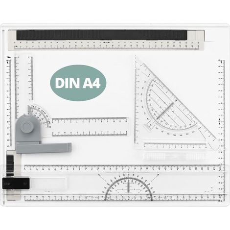 Planche À Dessin A4 Professionnelle A4 37,5 X 30 Cm, Table À Dessin Multifonctionnelle avec Règles en T/L Et Rapporteur, Base Antidérapante/Portable, pour La Peinture, La Calligraphie (1/5)