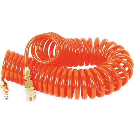 Manguera espiral poliuretano más enchufes rápidos                          6.5 x 10 mm                   7.5 m