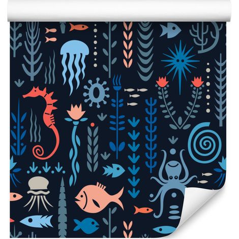 Papel pintado de animales coloridos para salón y dormitorio, 50x1000 cm. (1/5)