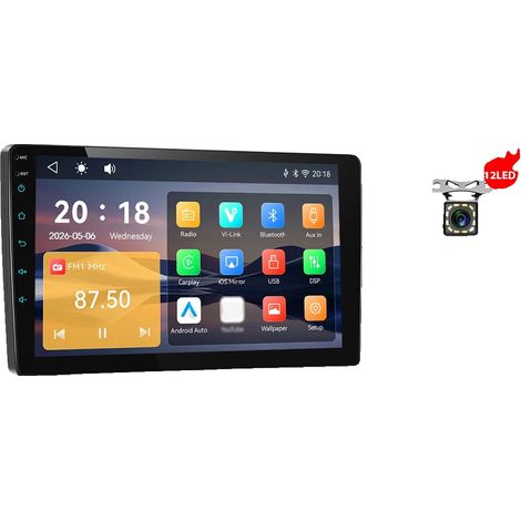 CarPlay, schermo di alta qualità, connettività senza interruzioni, compatibile con Ford Focus 2 3 Mk2 Mk3 2004-2011, con microfono a 12 LED (1/2)
