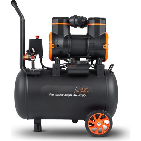 Compresseur d'air 35,2 L, 1800 W, 5,12 CFM à 90 PSI, 70 dB, silencieux, sans huile (1/5)