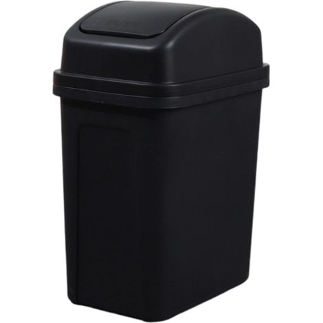 Cubo de basura de cocina, tapa abatible, plástico resistente, para dormitorio universitario, oficina en casa (1/5)