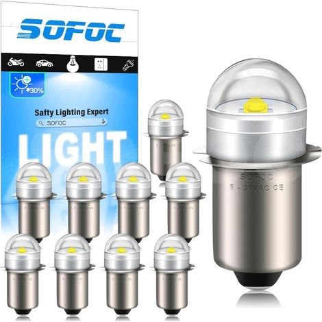 P13.5S Ampoule Torche LED 1-5V DC 6000K Blanc Lumière Décorative DIY Lampe Indicateur Extérieur/Phare Vélo Lampe de Poche Pour Maintenance 2Pcs