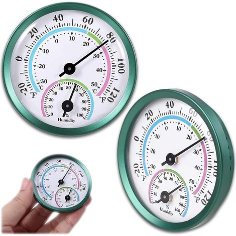 2 Pièces Thermomètres-hygromètres De Précision, Thermo-hygromètre Analogique 2 En 1, Hygromètre De Précision Rond, Sans Piles, Pour Contrôle Fiable Et Confortable De La Température Intérieure (1/5)