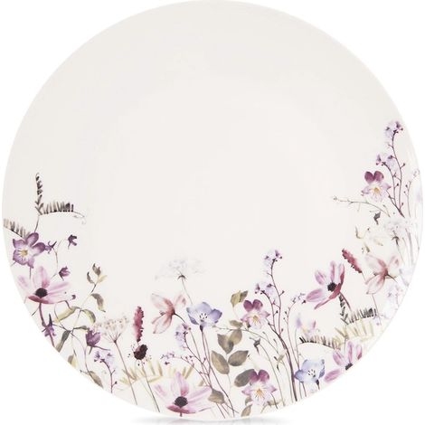 Porcelain Dessert Plate, White Floral, 20.5 cm (1/4)