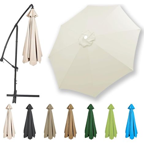 Auvent De Remplacement pour Parasol Toile De Parasol Déporté Remplacement Pour Cour,Jardin,Plage, Protection UV 50+,Beige
