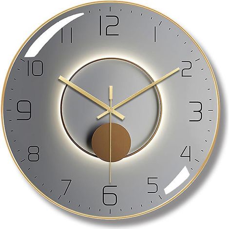 Moderne, geräuschlose Wanduhr Modell B, 30 cm Durchmesser, geeignet für Wohnzimmer, Büro, Schlafzimmer, Küche (1/5)