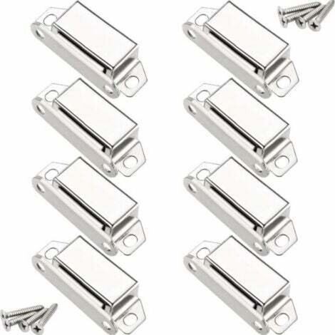 Aimants loqueteaux magnétiques. 10 kg loqueteau de porte magnétique et 32 vis. 304 Acier inox. loqueteaux magnétiques aimanté pour fermeture de porte meuble/armoire/placard (paquet de 8).INHHUB