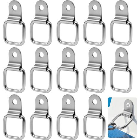 Lot de 14 œillets d'arrimage en acier inoxydable - Petit anneau en (1/5)