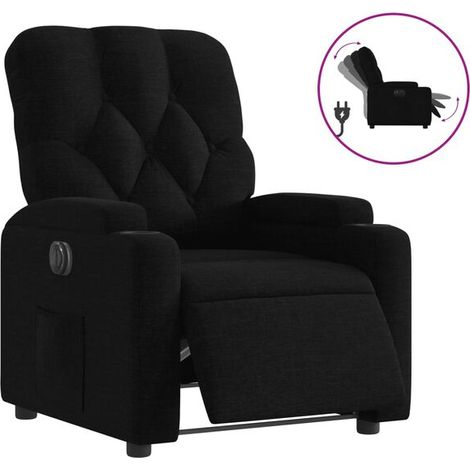 Fauteuil inclinable électrique en tissu noir (1/5)