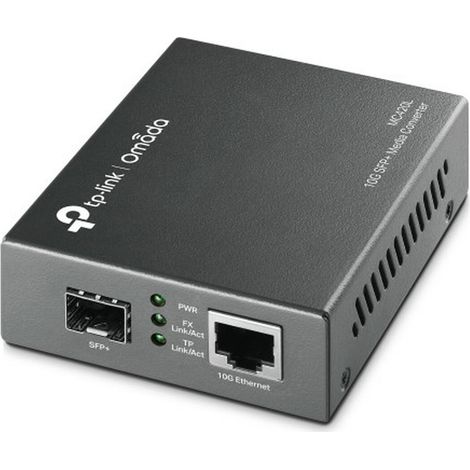 TP-Link Omada MC420L convertitore multimediale di rete 10000 Mbit/s Modalità multipla, Modalità singola Nero (1/4)