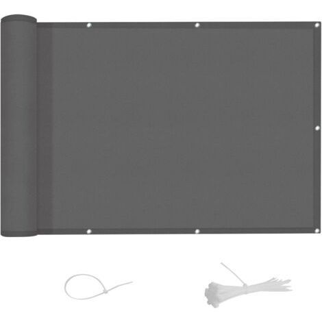 Balcony Privacy Screen 90x500cm in 170g/㎡,UV Blocking, Privacy Protection and Security of Balcony Railings,Anthracite (1/5)