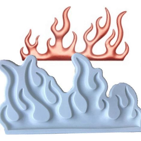 Moule en silicone à flamme pour décoration de gâteaux et fondant, accessoires de décoration pour bordures de gâteaux (1/4)