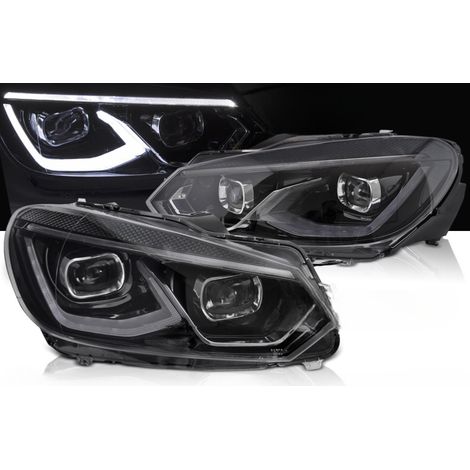 Paire de feux phares VW Golf 6 de 2008 a 2013 FULL LED DRL Noir-41236816 (1/4)