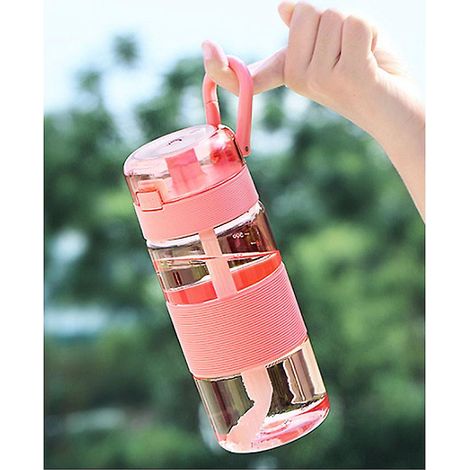 Bouteille d'eau rose en Tritan étanche sans BPA de 600 ml (1/4)