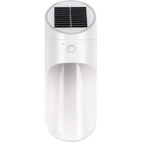 Lampe Solaire Extérieur avec Détecteur de Mouvement, Sans Fil Applique Solaire Imperméable, 120°Grand Angle 4 M Détection éclairage de Sécurité D\'extérieur pour Porte D\'entrée, Cour, Garage-blanc-Fe