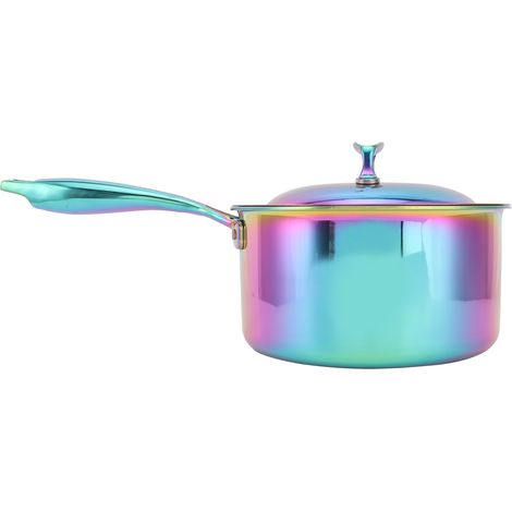 Pot à lait épais avec couvercle, fond composite à trois couches, pot pour aliments pour bébé, couleur irisée (1/5)
