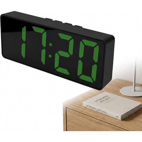 Sveglia digitale a LED con display a colori, orologio elettronico da scrivania con visualizzazione di temperatura e data, funzione hover regolabile, funzione snooze, alimentazione tramite USB o a batt (1/5)