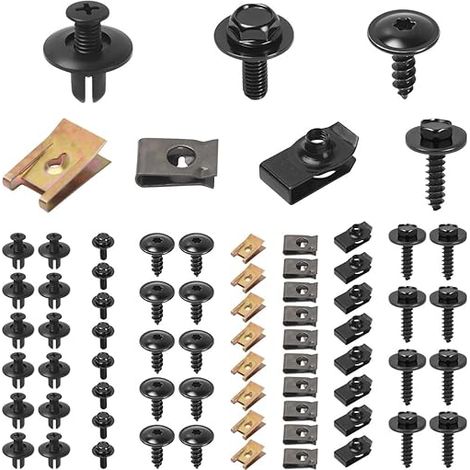 Universel Vis de Carrosserie Voiture Clips et Boulons Voitures, U pour Cache Sous Moteur, Garde Boue, Panneau Réparer (1/5)