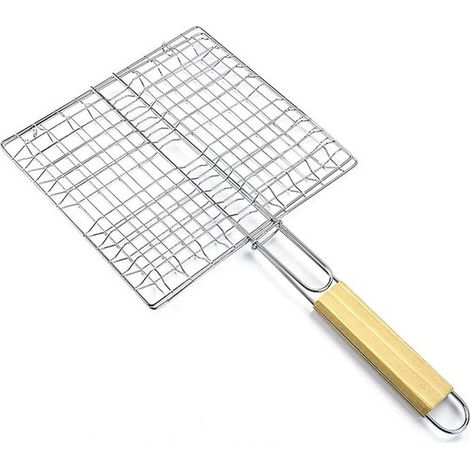Set di utensili per barbecue - Pinza per hamburger con manico lungo, 23x21 cm per 4 hamburger (1/2)