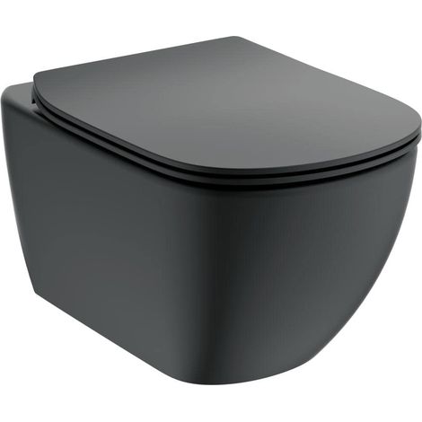 Ideal Standard Tesi - WC sospeso con copriwater softclose, Aquablade, nero T3546V3 (1/10)