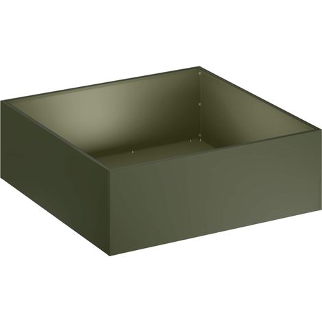 Garten-Pflanzgefäß Olivgrün 60 x 60 x 20 cm Kaltgewalzter Stahl vidaXL