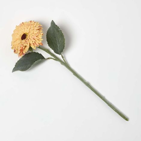 HOMESCAPES Artificial Stem of Yellow Gerbera Flower, 44 cm (1/5)