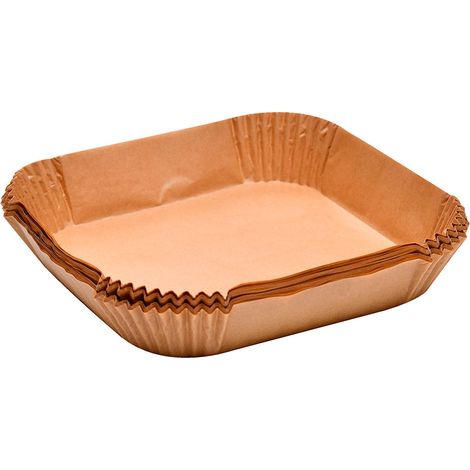 Bandeja de papel cuadrada para freidora de aire foodies mp, 20 x 20 cm, 50 uds