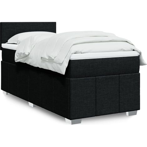 Boxspringbett mit Matratze Schwarz 100x200 cm Stoff