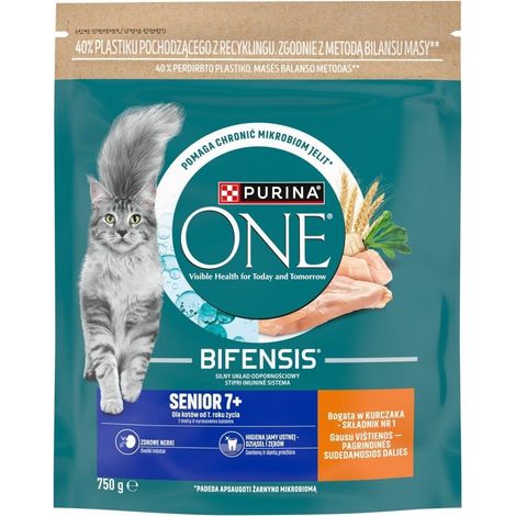 Purina ONE 7+ Riche en poulet et en céréales complètes 750 g