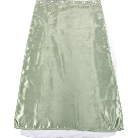Doppelter, atmungsaktiver Verdunkelungsvorhang aus Polyester, Natur, gerader Schnitt, für Schlafzimmer, Wohnzimmer, Schulzimmer, Grün (1/5)