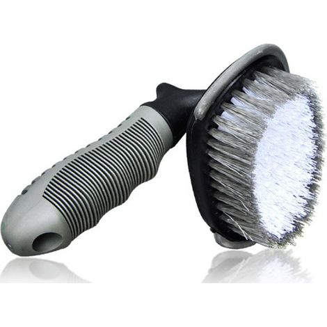 Brosse à pneu en forme de T de voiture, brosse à pneu incurvée à manche court, brosse de nettoyage, brosse à pneu pour outil de lavage de voiture (1/5)