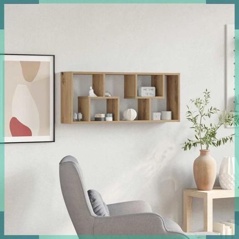 Étagère murale - 862049 - Chêne artisanal - 36 x 16 x 90 cm - Bois d'ingénierie (1/5)