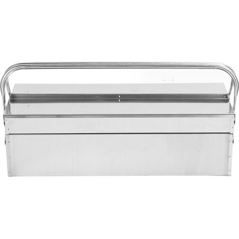 Boîte à outils en porte-à-faux, 2 niveaux, 3 plateaux, rangement extensible Portable en acier inoxydable pour la maison et l'automobile (1/5)