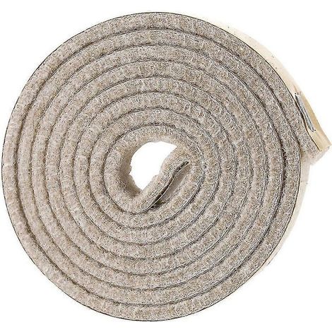 Rouleau de bande de feutre autocollante haute résistance pour surfaces dures (1,27 cm x 152,4 cm), blanc crème (1/4)