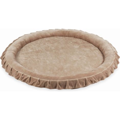 Colchoneta nido infantil de 120 cm, terciopelo suave beige oscuro