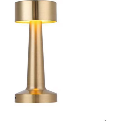 Lampe de Table LED Dorée Rechargeable Sans Fil, Intensité Variable, Design Moderne, Idéale Chevet, Bureau, Salon & Extérieur (1/5)