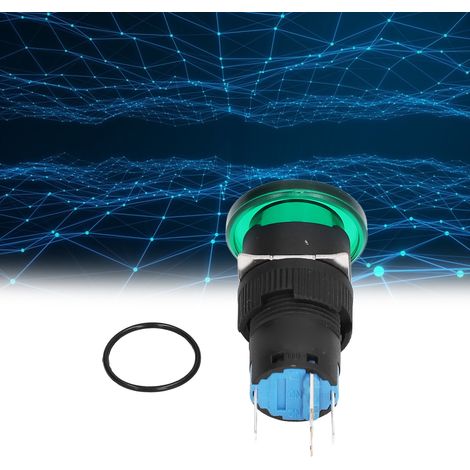 BERM/BEM-LA16-11MDS-G Bouton-poussoir instantané à verrouillage automatique et voyant lumineux, tête champignon 16 mm, lumière verte, 220 V CA (1/5)