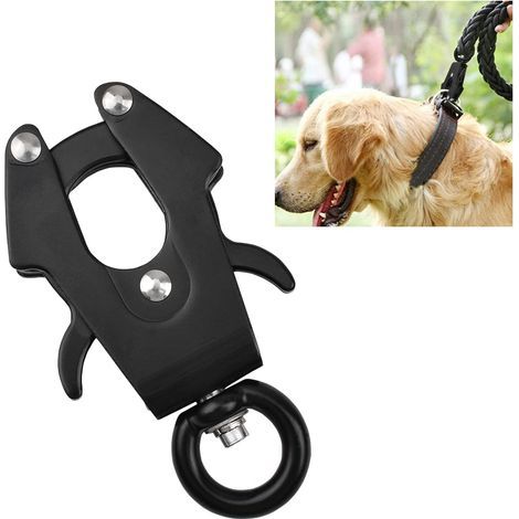 Frog Clip - Space Aluminum Dog Leash Loop - Heavy Duty - Quick Release - Rust Resistant - 299.4 kg Capacity - Black - 15 mm (1/5)