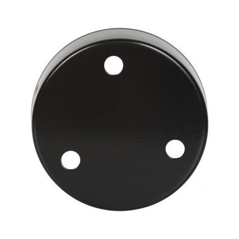 Rosace de plafond en métal noir avec 3 passages de câble : optez pour la qualité et le style (1/3)