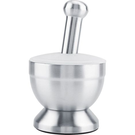 et pilon en acier inoxydable avec couvercle idéal pour (1/4)